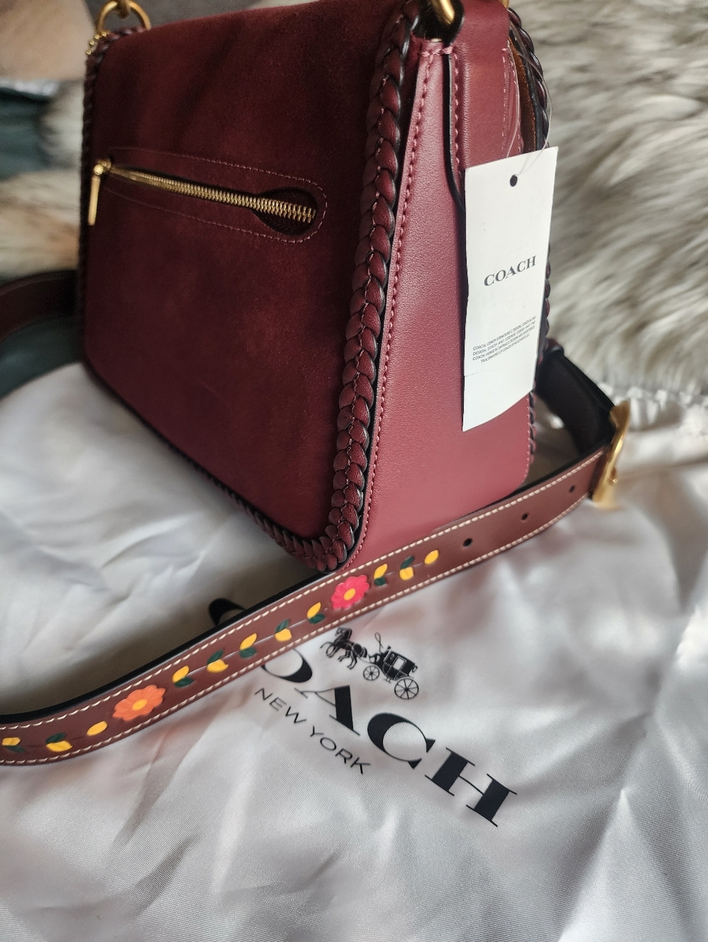 New Nwt Tags Coach Braided Soft Tabby Floral Crossbody 2 Straps Limited Edition - Picture 4 of 10